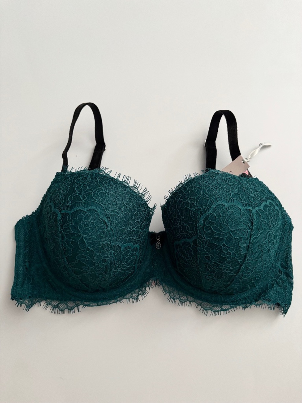 Victoria's Secret Bra Dream Angels Lightly Lined Demi Green Lace Nwt 34DD
